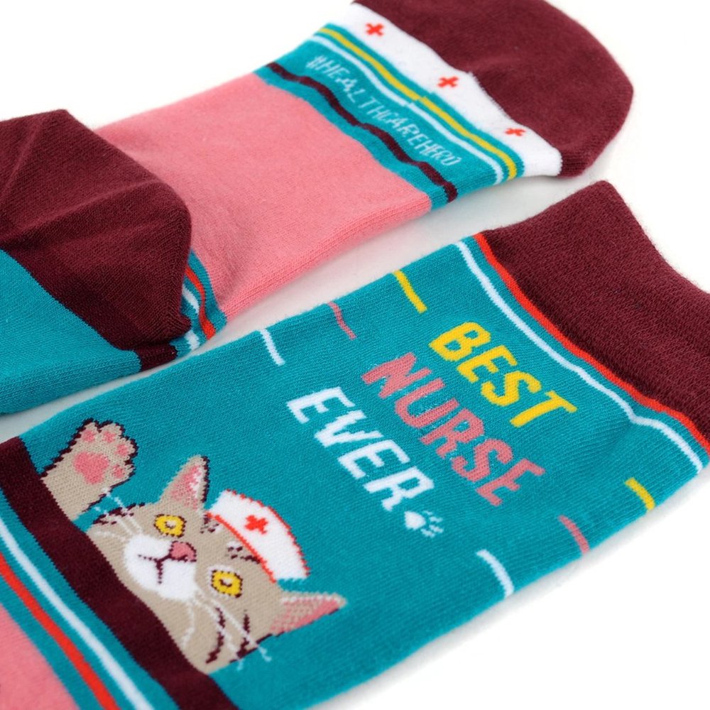 Health Care Heroes-Best Nurse- Novelty Socks L/XL - Picture 7 of 9